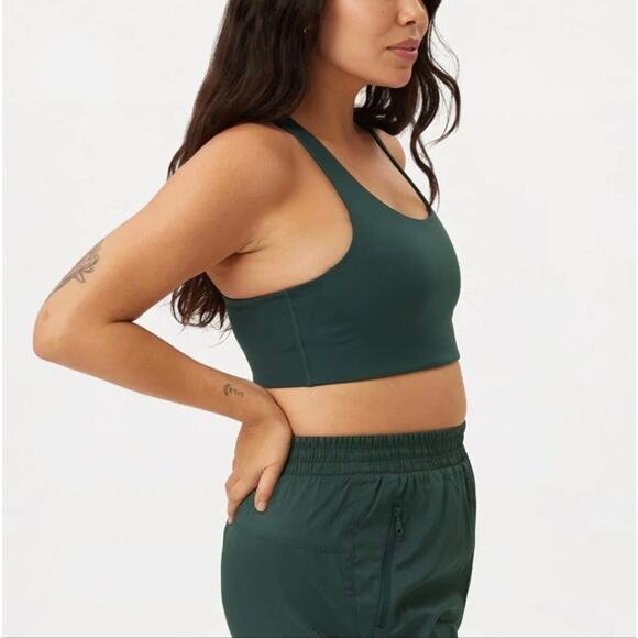 Girlfriend Collective Simone High Support Sports Bra Moss Green XL NWT - Picture 5 of 15